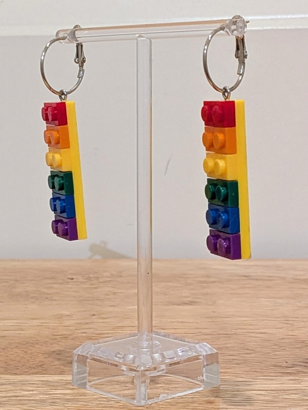 EUC Rainbow Lego LGBTQIA2S Pride Themed Dangle Earrings - Picture 3 of 7